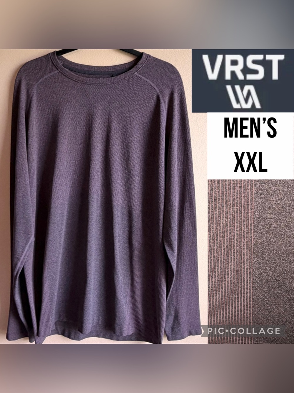 VRST Mens Shirt Circuit Seamless Maroon Long Sleeve Pullover Active Size XXL